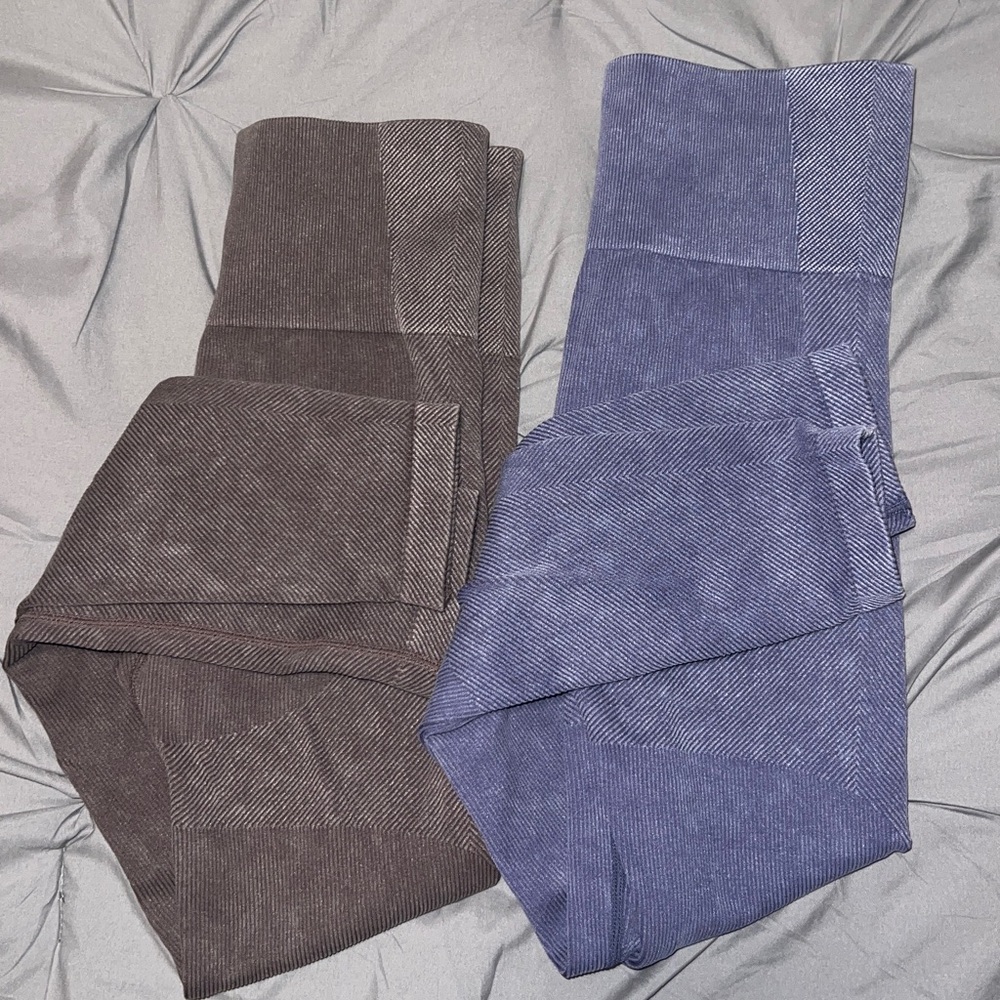 Target Purple And Brown Bundle Pair Of Ribbed Stretch Leggings - Picture 13 of 13